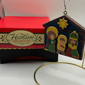 Heirloom Collection Nativity Ornament Blue Red